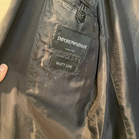 Men's Emporio Armani black silk blazer